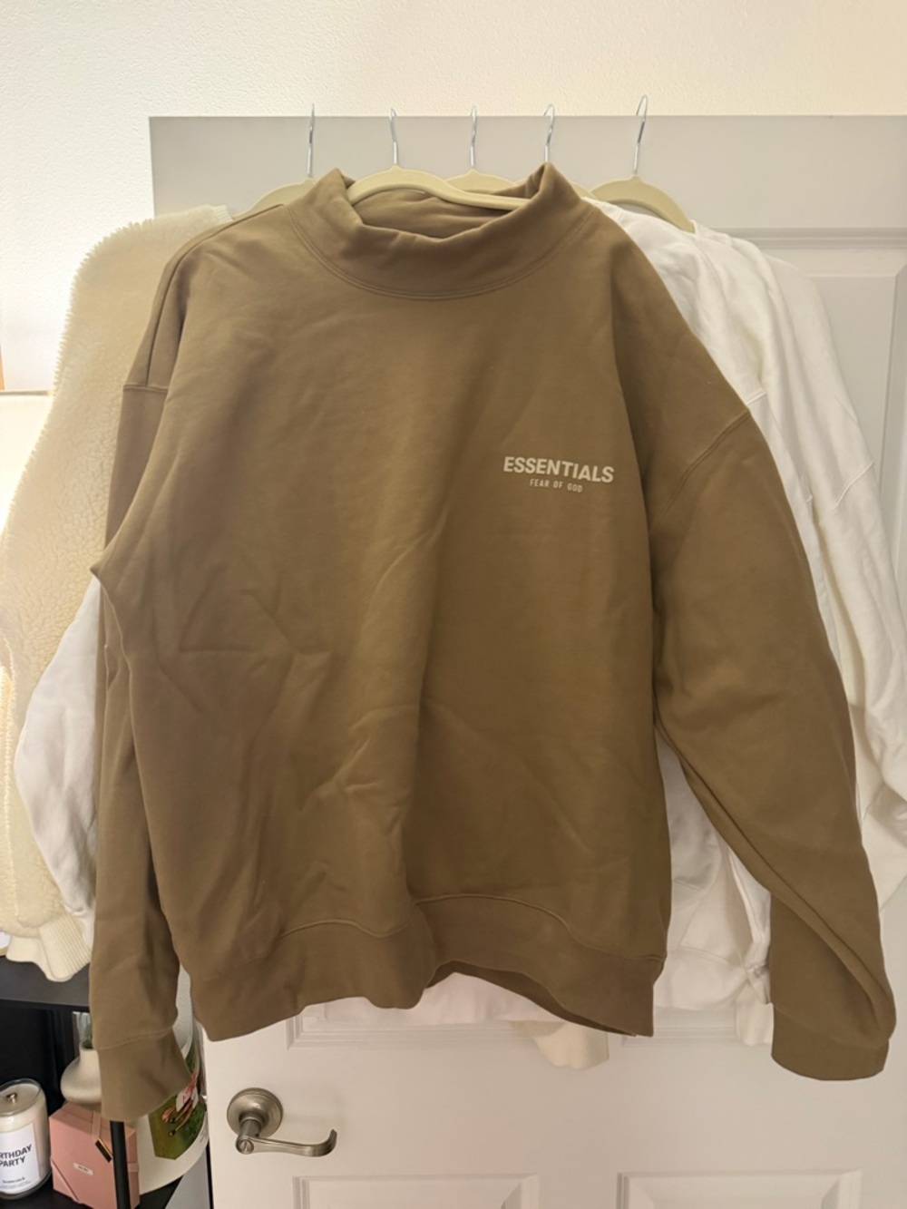 Fear of God ESSENTIALS Crewneck Sweater in Olive